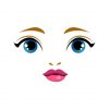 Beady Eyed And Pink Lipstick Mermaid Face Vector Art