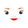 Beady Eyed And Red Lips Mermaid Face Vector Art