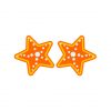 Pumpkin Orange Star Fish Mermaid Bra Vector Art