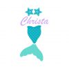 Christa Mint Green Shell Bra Mermaid Tail Vector Art
