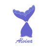 Alvina Cobalt Blue Upside Mermaid Tail Vector Art