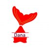 Dana Crimson Red Upside Mermaid Tail Vector Art