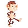 Monkey Vector File | Animal Vector Art | Walking Monkey | SVG PDF Brown Monkey