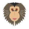 Monkey Face Vector Art | Animal Vector Art | Red Eyes Monkey | SVG PNG Brown Monkey Face