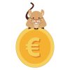 Gold Coin Mouse Vector | Animal Vector Art | Rat Sublimation | SVG Gold Coin