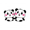 Cute Panda Pair Vector Art | Animal Vector Art | SVG Romantic Baby Pandas | Baby Pandas Sublimation