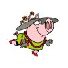 Pig Illustration Vector | Animal Vector File | Cute Playing Pig Vector | EPS Pig Cartoons