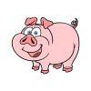 Pig Vector Art | Animal Vector Art | Pink Pig Cartoon | SVG PNG Jolly Pig