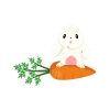 Cute Rabbit Vector Design | Bunny Vector Art | Rabbit With Carrot Graphic Images | EPS Rabbit