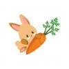 Cute Bunny Vector | Animal Vector Design | Rabbit Eating Carrot | SVG PNG Rabbit
