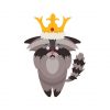 King Raccoon Vector |  Golden Crown Raccoon Vector | Raccoon Vector File | Raccoon Vector Graphic
