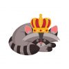 Sleeping Raccoon Vector | Crown Wearing Raccoon Vector | Raccoon Cartoon Vector | Raccoon Clipart