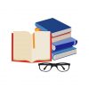 books and glasses vector