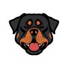 Rottweiler Face Vector | Dog Face Vector | Hanging Tongue Dog Face Vector | Rottweiler Vector File