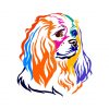 Colorful Charles Spaniel Dog Head Vector | Colorful King Charles Spaniel Dog Vector Design | Colorful Dog Eyes Vector | Dog Clipart’s Vector File