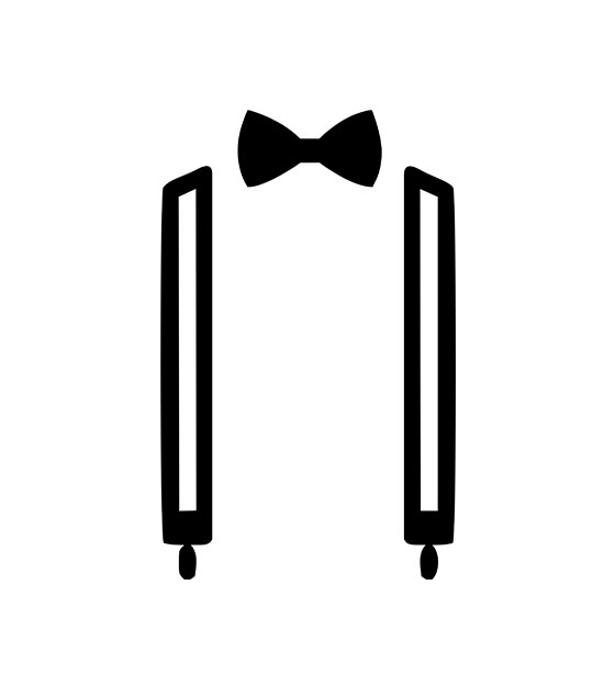 Black Bow Suspenders Silhouette – DigitEMB