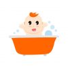 baby bathing vector