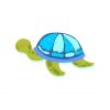 Blue Color Shell Sea Turtle Swimming Vector Art