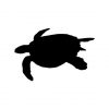 Subtle Swimming Sea Turtle Silhouette Art