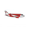 Red Luxury Passenger Plane Flying Vector Art