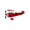 Elegant Red Color Biplane Aircraft Vector Art