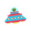Blue and Red Color Extraterrestrial UFO Vector Art