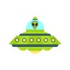 Mysterious Green Extraterrestrial UFO Vector Art