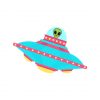 Chilling Blue and Red Extraterrestrial UFO Vector Art