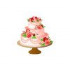 Delicious Flowers with Vanilla Mix Wedding Cake Vector
