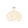 Stellar Floral Ball Gown Wedding Dress Vector Art