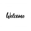 Welcome Calligraphy Text Silhouette Art