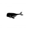 Aquatic Humpback Whale Silhouette Art