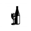 Elegant Wine Bottle and Glass Silhouette Art