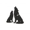 Wolves Howling At Night Silhouette Art
