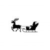 Santa Riding Reindeer Silhouette Art