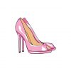 Pink Peep Toe Heels Vector Image