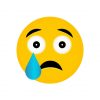 Tear Droplet Crying Face Yellow Emoji Vector Art