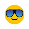 Confident Smiling Face with Sunglasses Emoji Vector Art