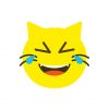 Cat Face with Tears of Joy Face Emoji Vector Art