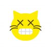 Grinning Dizzy Cat Face Emoji Vector Art