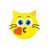 Cat Throwing a Kiss heart Emoji Vector Art