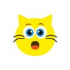 Worried Hushed Cat Face Emoji Vector Art