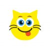 Playful Smiling Cat Face with Tongue Vector Art