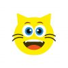 Grinning Cat Face with Big Eyes Emoji Vector Art