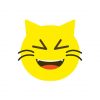 Grinning Squinting Cat Face Emoji Vector Art