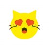 Smiling Cat Face with Heart Eyes Emoji Vector Art
