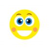 Blushing Grinning Face Yellow Emoji Vector Art