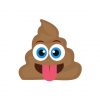 Smiling Pile Of Poo Face with Tongue Vector Art