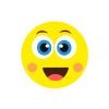 Big Eyes Blushing and Smiling Face Emoji Vector Art