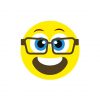 Glimmering Nerdy Smiling Face Emoji Vector Art